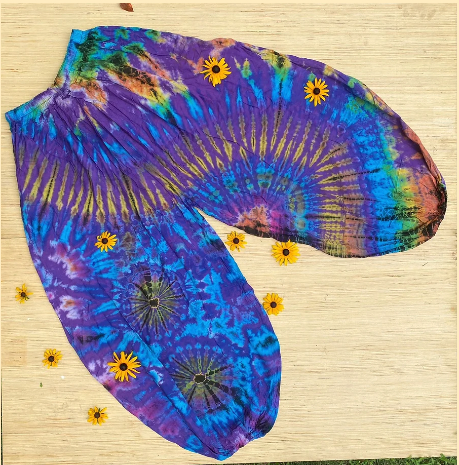 Gardenbelle Shop - Wholesale Pants - Women's - Flowy Hippie Tie Dye Pants Earthy + Colorful Baggy Yoga Pant9
