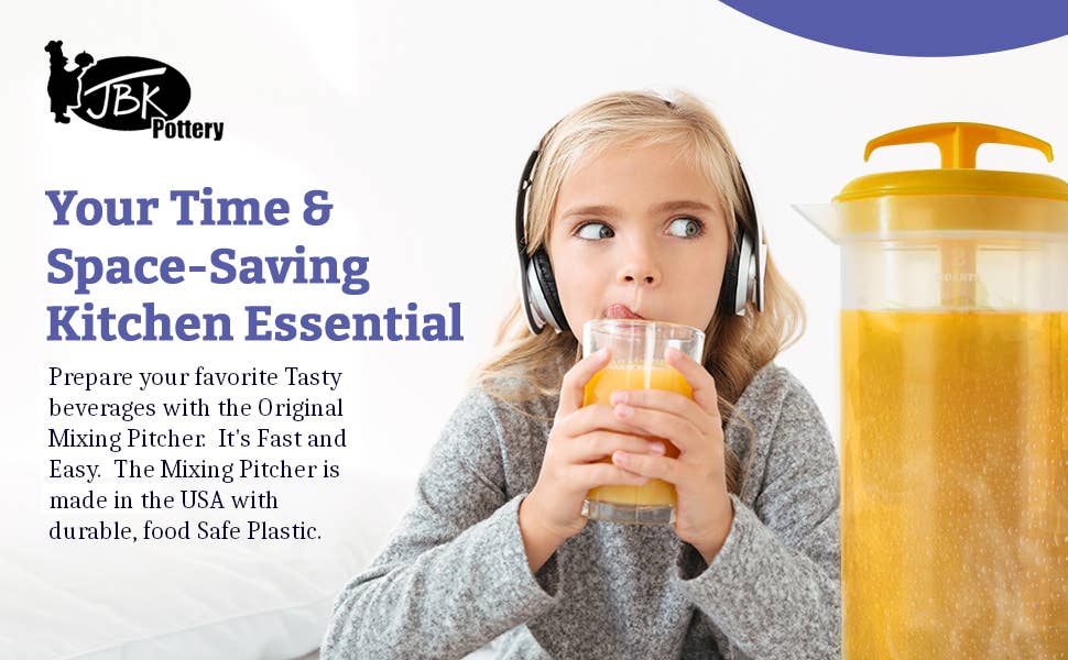 JBK Pottery – wholesale Pitcher – Mixing Pitcher - 2 Quart Capacity - Yellow14