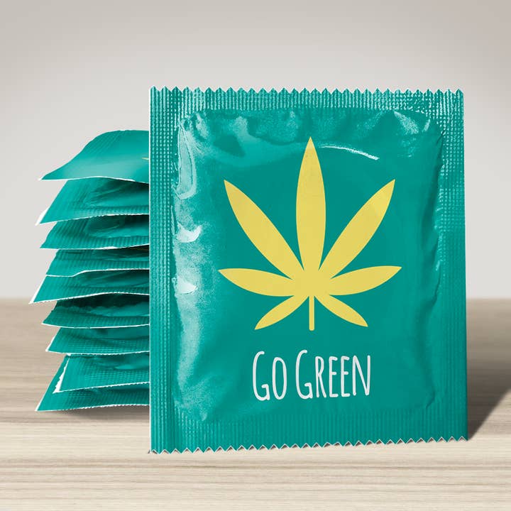 CALLVIN EU - Vendita all'ingrosso Regalo divertente/originale - Preservativo: Préservatif: Go green Cannabis Leaf