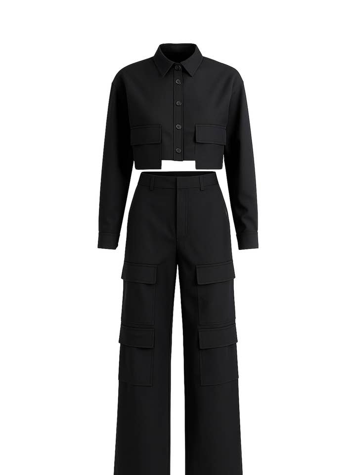 Conjunto de casaco cargo e calças de tecido por atacado de RIVIR