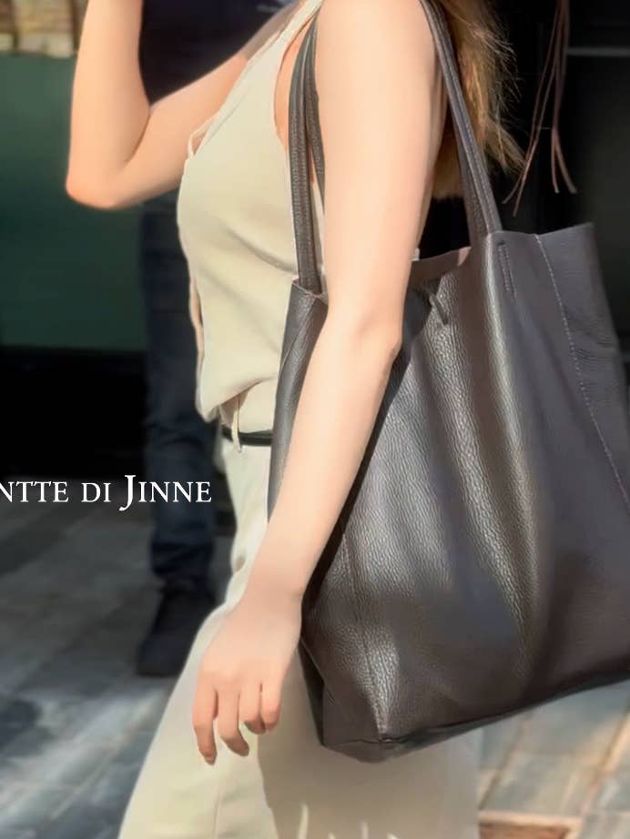 Italian Genuine Leather Large Shopper Tote Shoulder Handbag for wholesale by MONTTE DI JINNE