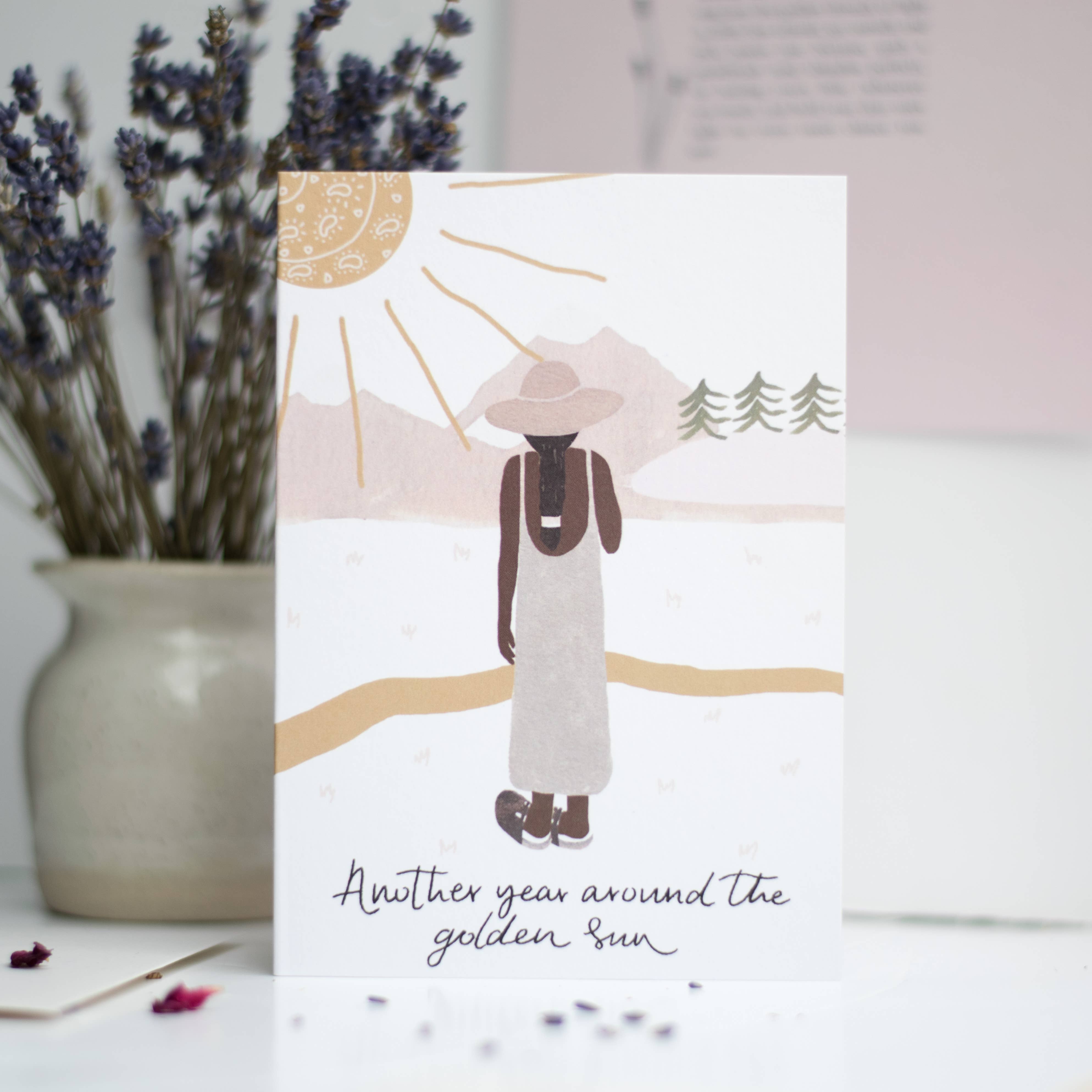 The Hidden Pearl Studio – wholesale Everyday greeting card – 'Around The Golden Sun' Greeting Card1