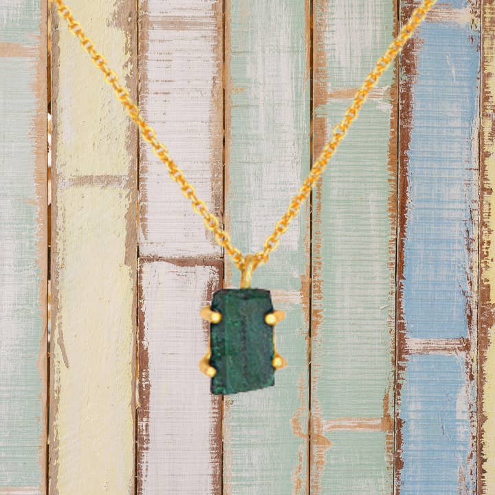 Collar curativo de malaquita cruda para venta al por mayor de BellaMira Home