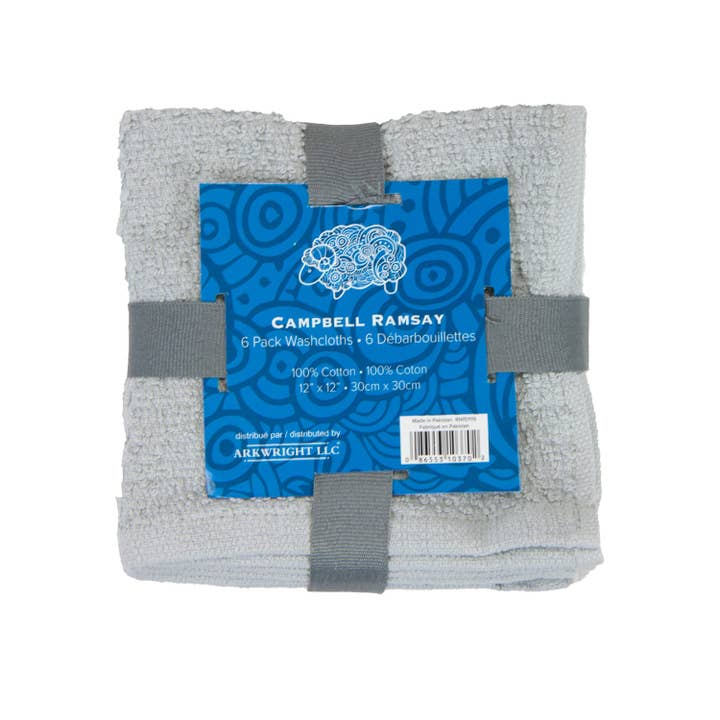Arkwright Home - Wholesale Wash Cloth - Pack of 6 Campbell Ramsey Washcloths 12x12 - Assorted Colors19