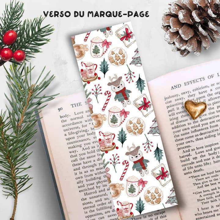 Les Moonettes - Wholesale Bookmark - Christmas Bookmark Reading Bookmark “Crackling Fireplace”1