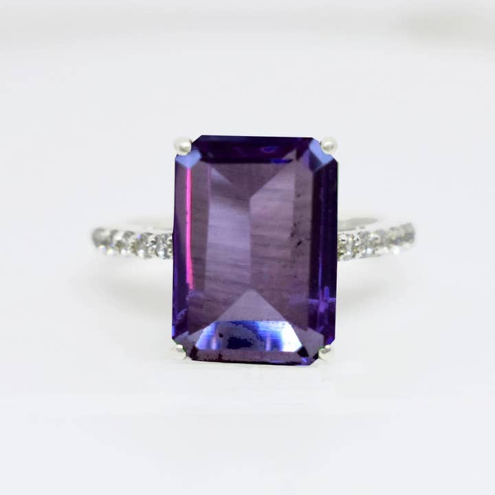Discovered – Engroshandel Forlovelsesring – Naturlig Alexandrit ring 925 Sterling Silver Ring til kvinder forlovelsesgave til hendes sarte ring smaragd skåret ædelsten ring CZ diamantring
