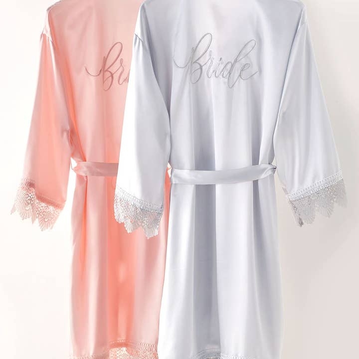 Bridal Satin Robe, 2 Asst for wholesale by Charlie Paige