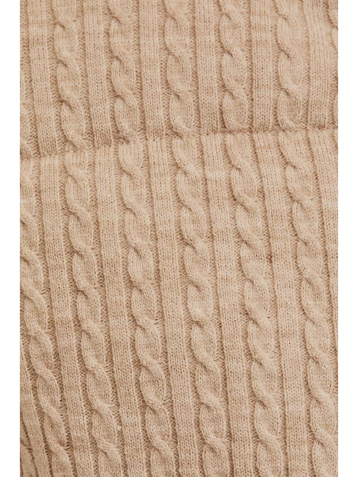 Beige ZIP FRONT PUFFER JACKET WITH DRAWSTRING ADJUSTER for wholesale on Faire8