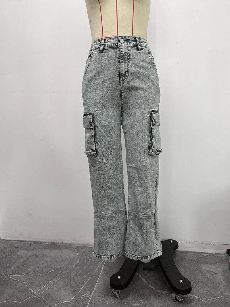 grey Vintage cargo pants women jeans for wholesale on Faire0