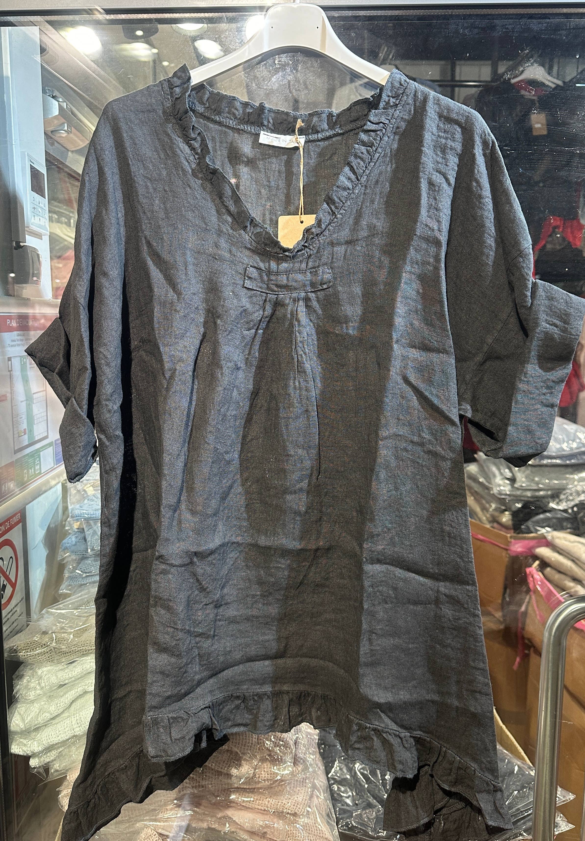 Lea & Luc - Grandes Tailles – Túnica - Mulher por atacado – Túnica de linho plus size com caimento solto9