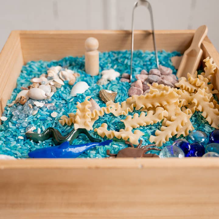 monkey bandit kids - Vente Kit de bricolage – enfant - Kit de jeu sensoriel dans un sac – Prêt à renverser et jouer - Océan1