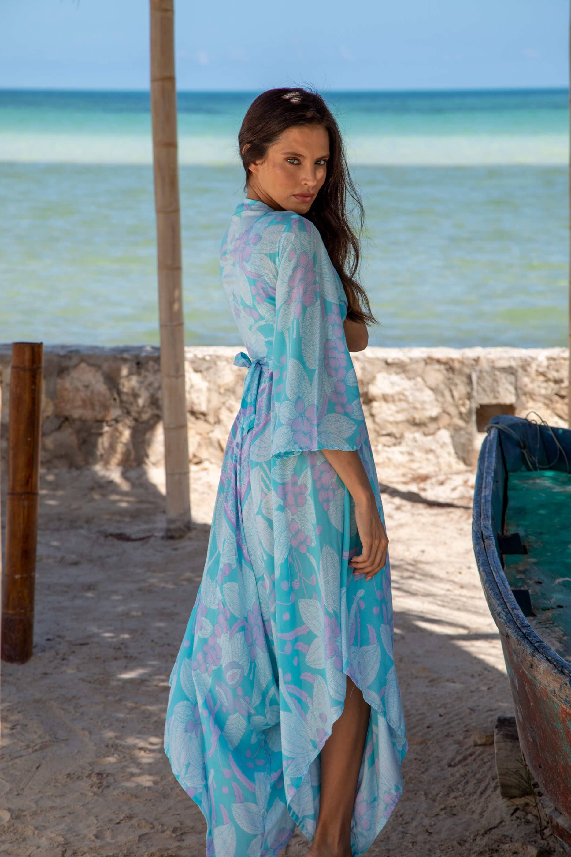 Antigua Seafoam NEUES Faye Dunaway Kurzes Wickeloberteil in Antigua Sea Foam für den Großhandel auf Faire3