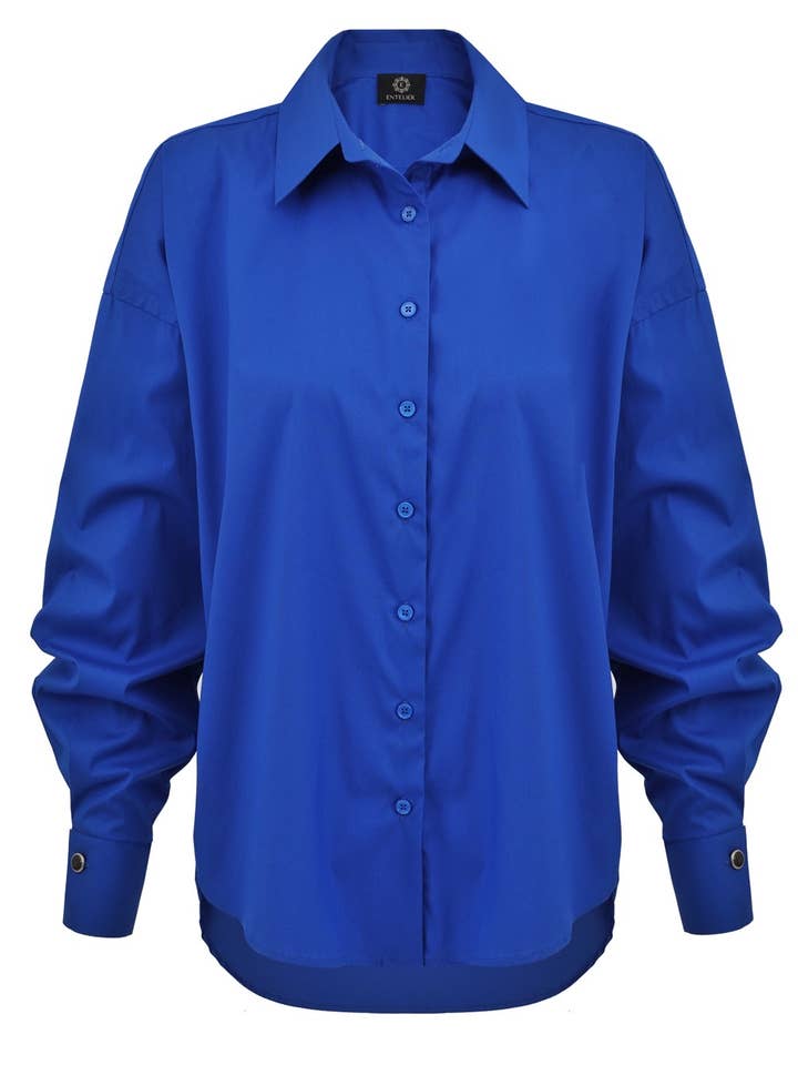 Klassisk oversize safirskjorte for engroshandel hos Entelier