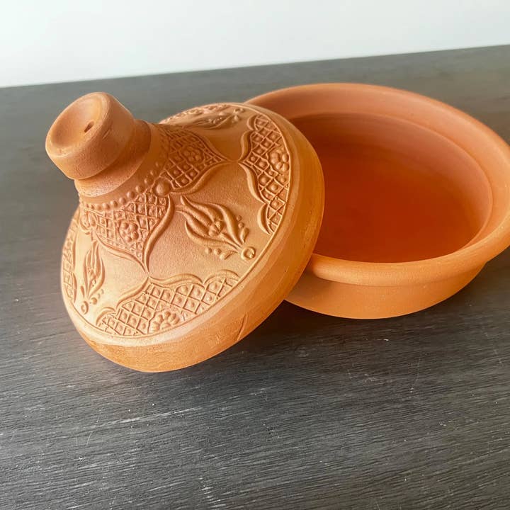GJE Terracotta - Wholesale Cooking Pot - Unglazed Clay Targine Cooking Pot -8.5 inch 3