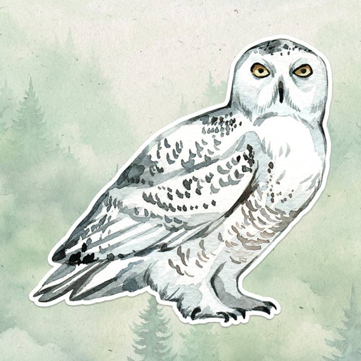 Snowy owl sticker for wholesale by Soul Familiar