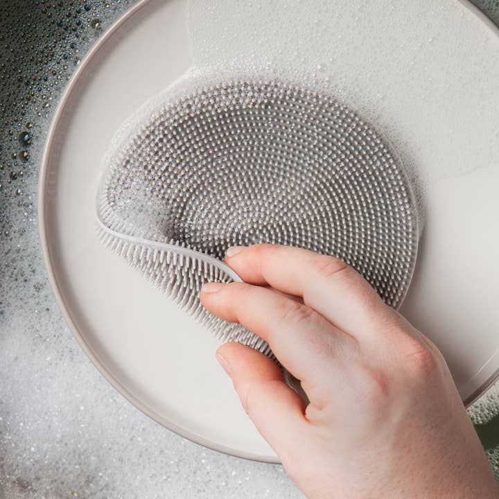 Now Designs by Danica - Wholesale Cleaning Sponge - Scrub Bub Fog Gray Silicone Scrubber