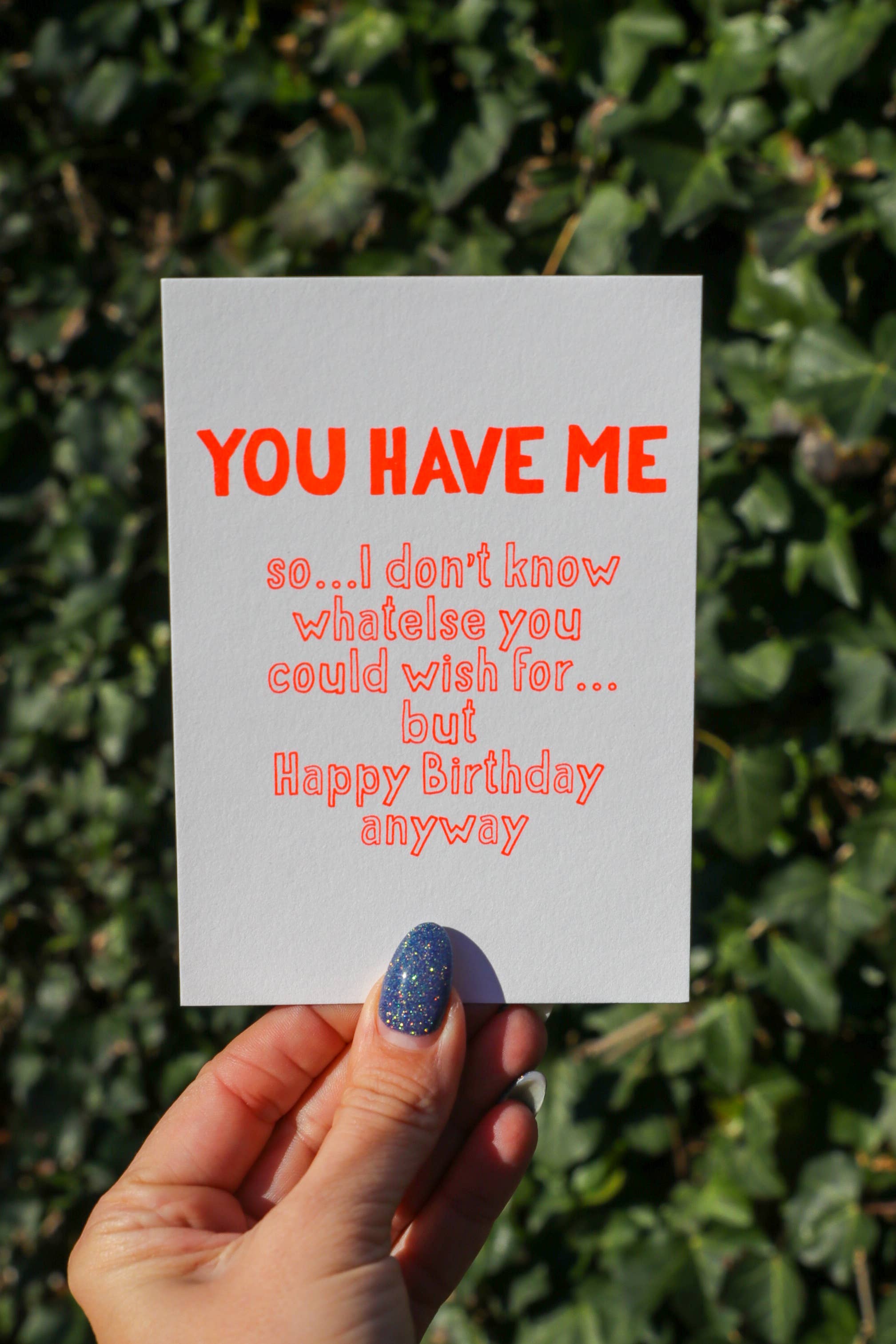 Studio Inktvis - Wholesale Birthday Card - You Have Me Happy Birthday Risograph Postcard1