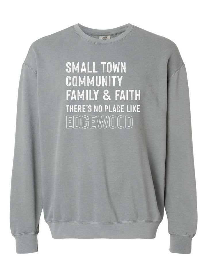 Gray Small Town Community Personalized Crew for wholesale on Faire