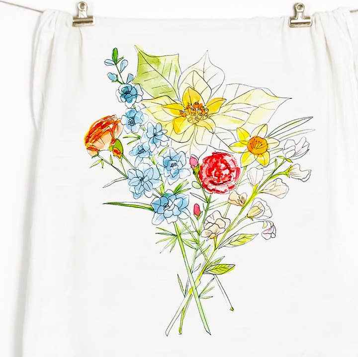 Honey Brush Design® - Wholesale Tea Towel - Flowers No.2 Tea Towel0