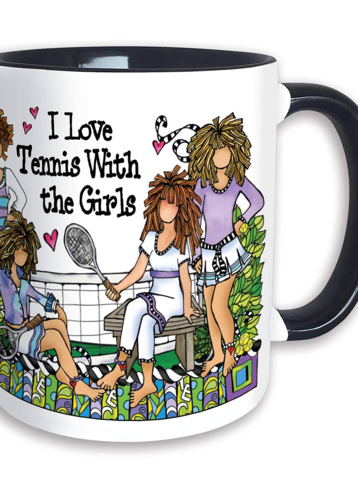 Tennis with Girls Ceramic Mug for wholesale by Suzy Toronto Wholesale