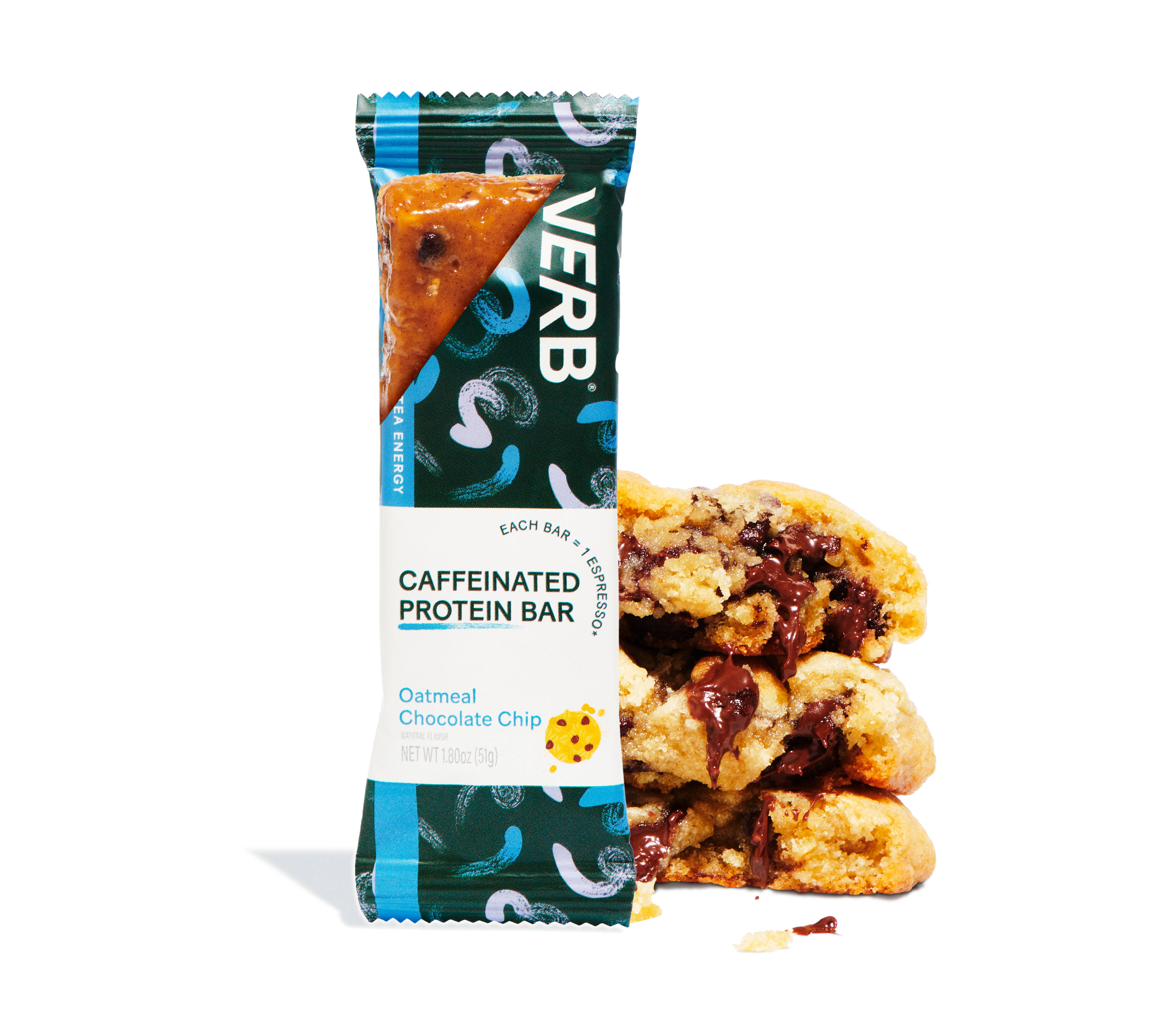 Verb Energy - Wholesale Snack Bar - Caffeinated Protein Bar, Oatmeal Chocolate Chip2