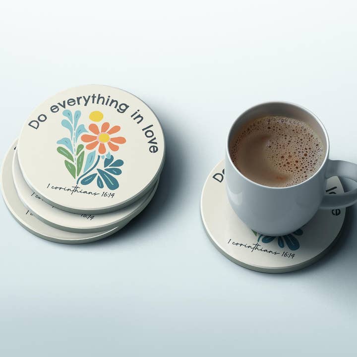 Christian Coasters - 1 Corinthians 16:14 Faith-Based Decor for wholesale by Praise and Gratitude