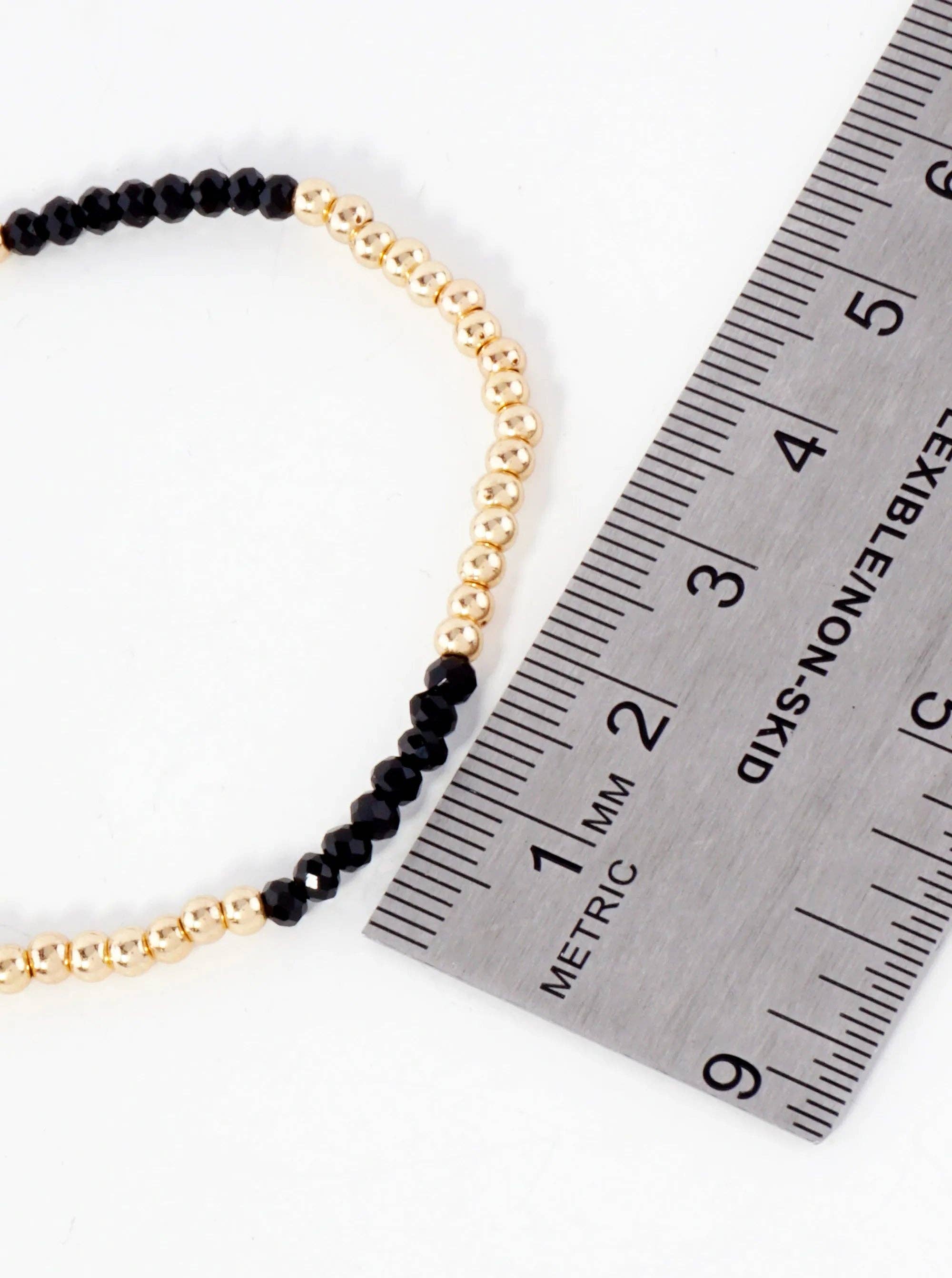 Wild Honey - Wholesale Jewelry Set - 3PC-Set Skinny Metallic Glass Beads Stackable Stretch Bracelets16