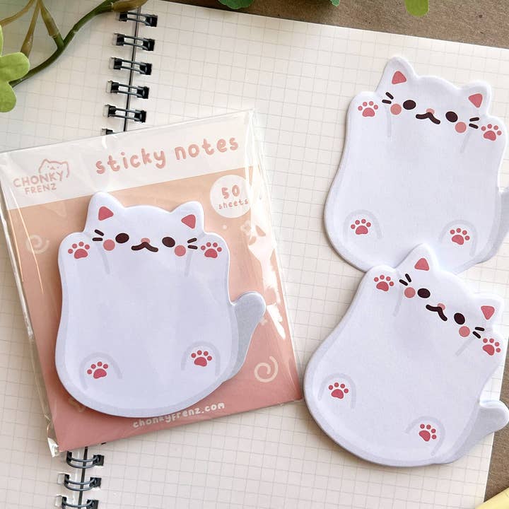 Chonky Frenz - Vente Notes autocollantes/post-it - Notes adhésives découpées en forme de chaton espiègle2