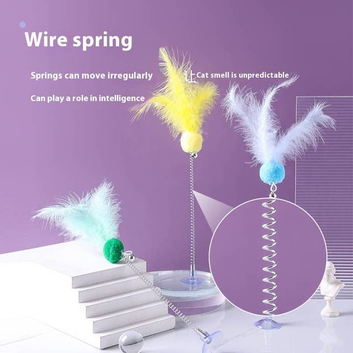 PAWPAWwholesale - Wholesale Pet Toy - Cat - Cat Teaser Wand, Suction Base,Pet Toy_CWMM52096