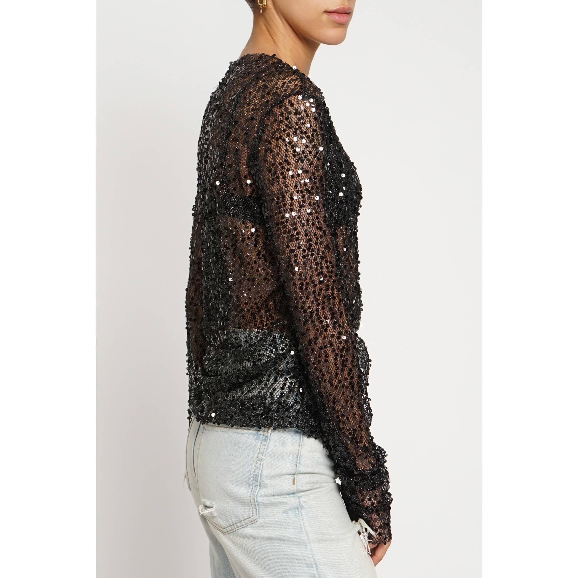 Sans Souci - Wholesale Knit Top - Women's - SEQUIN FISHNET TOP1
