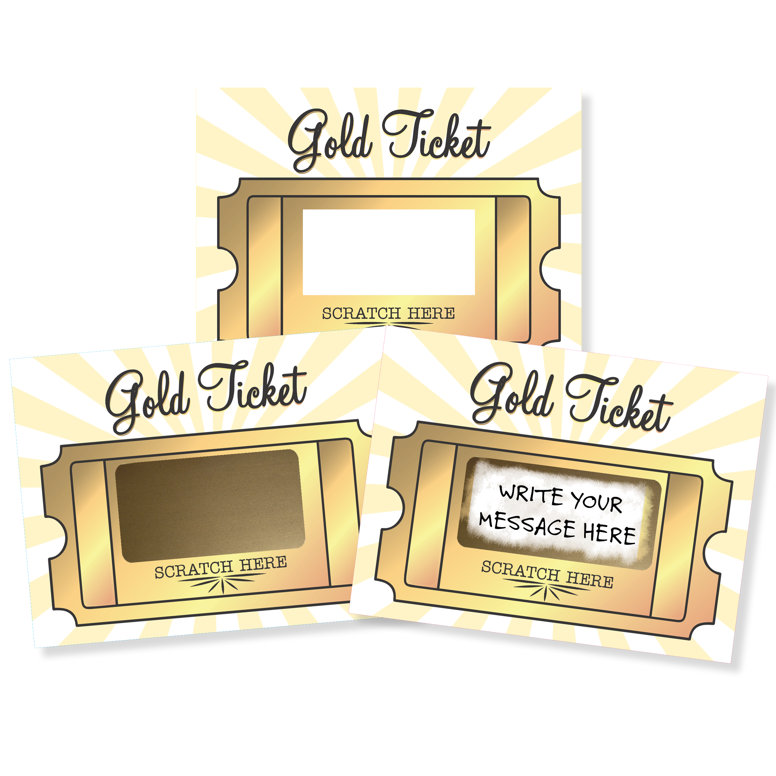 My Scratch Offs - Wholesale DIY Craft Kit - 50 Gold Ticket DIY Make Your Own Scratch Off Tickets Card0
