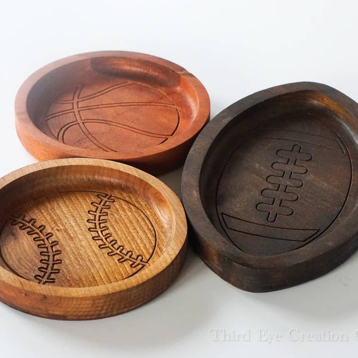 Third Eye Creation Company - Wholesale Decorative tray - Hardwood Baseball Tray, Catchall Tray, Sports Gift4
