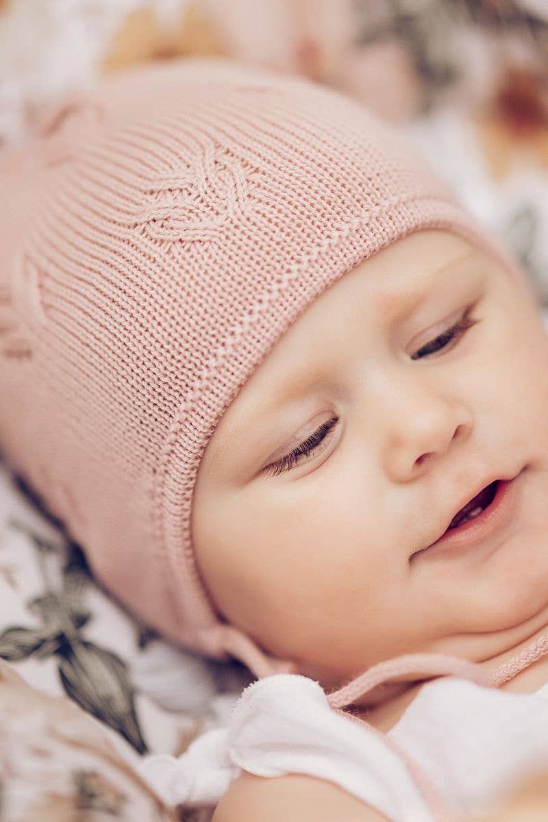 Ander – Engroshandel Hue til nyfødte - Baby – Forårsstrikket hat til børn 100% merinould fremstillet i Polen5