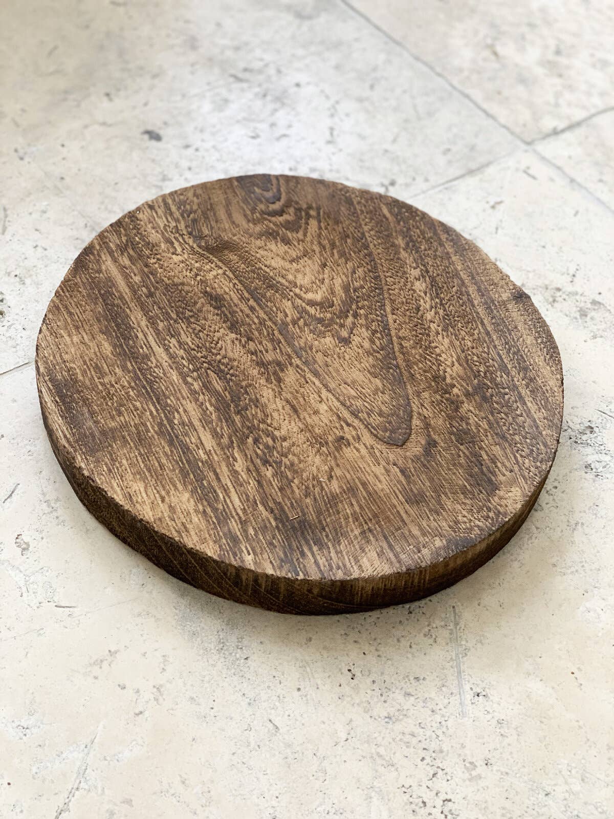RACHA - Wholesale Decorative Tray - Round slice of Paulownia wood0