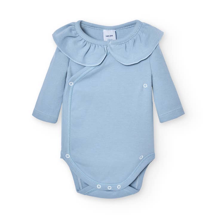 Babidu – wholesale Bodysuit (non-footed) – Baby – Ruffle Neck Crossover Baby Bodysuit