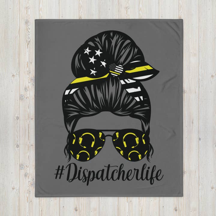 911 Dispatcher Life Messy Bun Super Soft Blanket for wholesale by BreakOut Outfitters