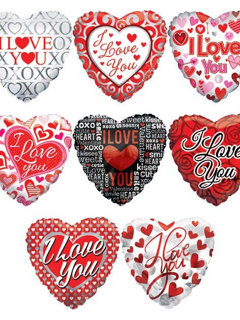 18" Mylar Balloon Air Filled Assortment - I Love You for wholesale by Sumptuous Gifts