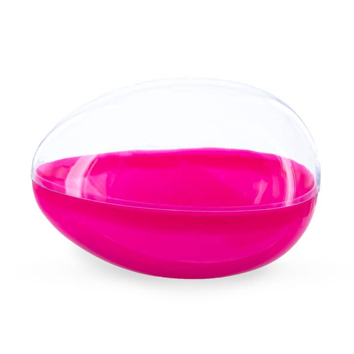 Large Fillable Clear Top Pink Bottom Plastic Easter Egg for wholesale by BestPysanky