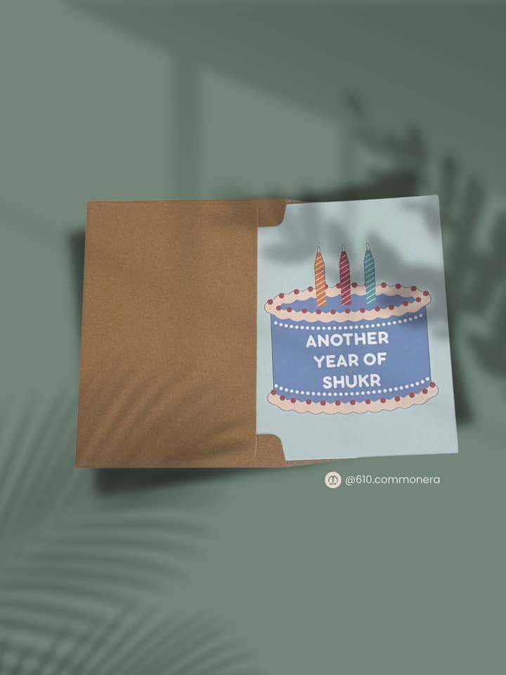 “Another Year of Shukr” – Islamic Birthday or Milestone Greeting Card for wholesale by 610 Common Era
