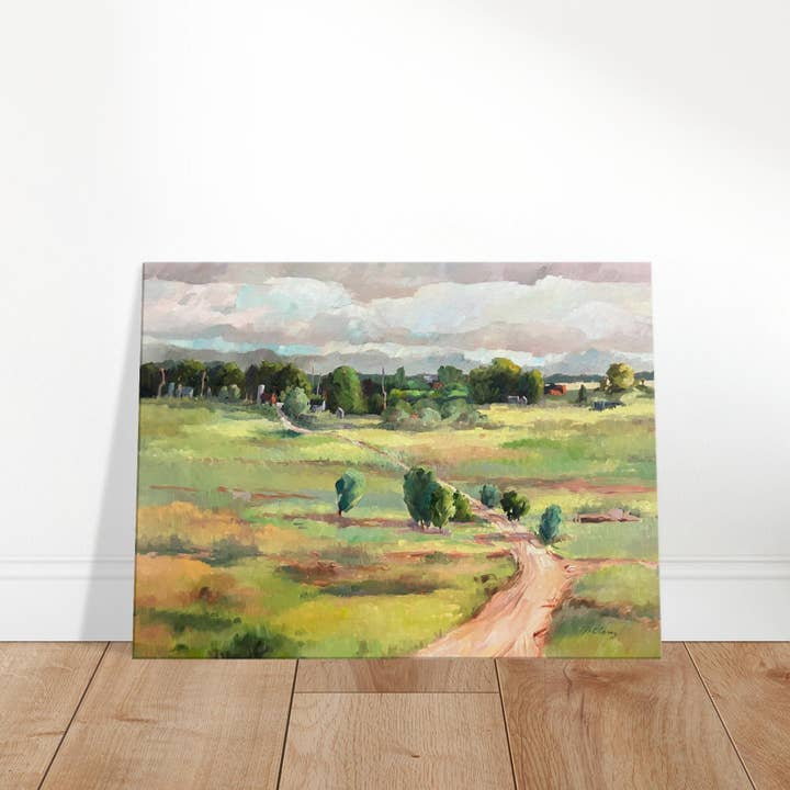 « Le Pré » Paysage I Impression d'art 24x32 pouces sur toile I Œuvre originale de l'artiste américaine Barbara Cleary pour la vente par Barbara Cleary Designs