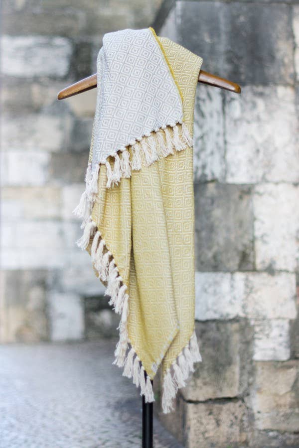 Chicoração - Wholesale Decoratiedeken - Katoenen deken | Bicolor diamant - meerdere kleuren10