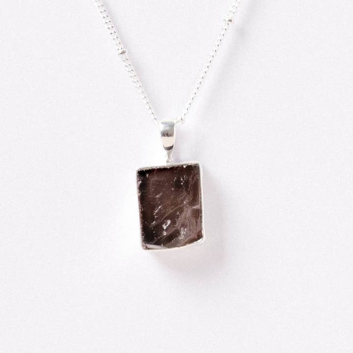 Smoky Quartz Raw Crystal Necklace for wholesale by Tiny Rituals