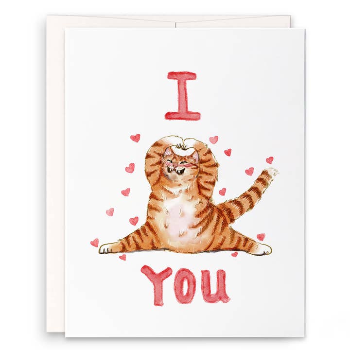 Cat Heart Dance - Funny Valentines Day Card for wholesale by Liyana Studio