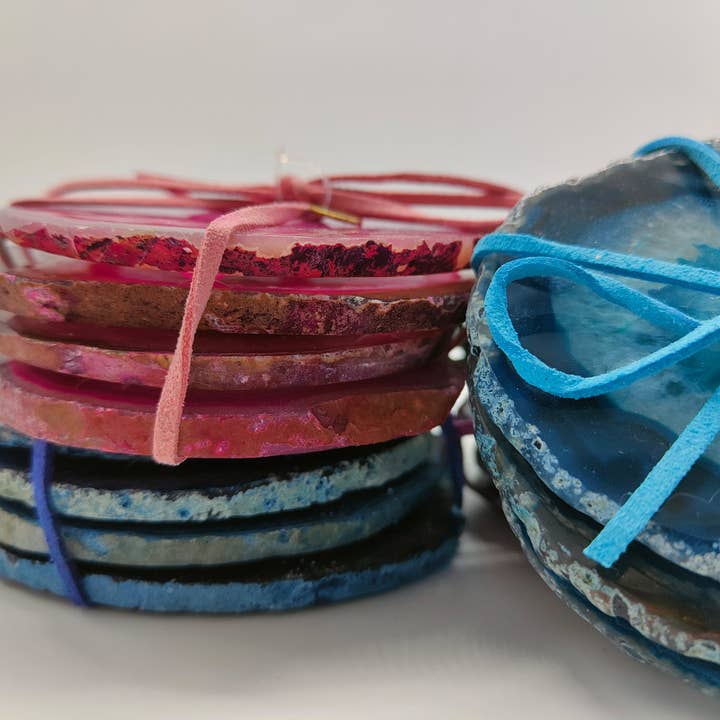 Home Jewels - Wholesale Coasters - Agate coasters dyed - 4 pieces4