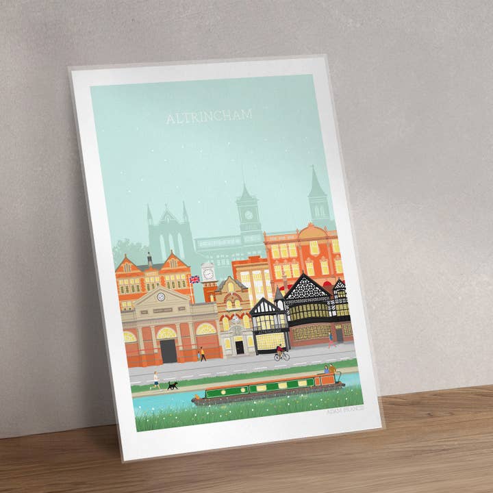 Altrincham Art Print for wholesale by Adam Francis Illustrator