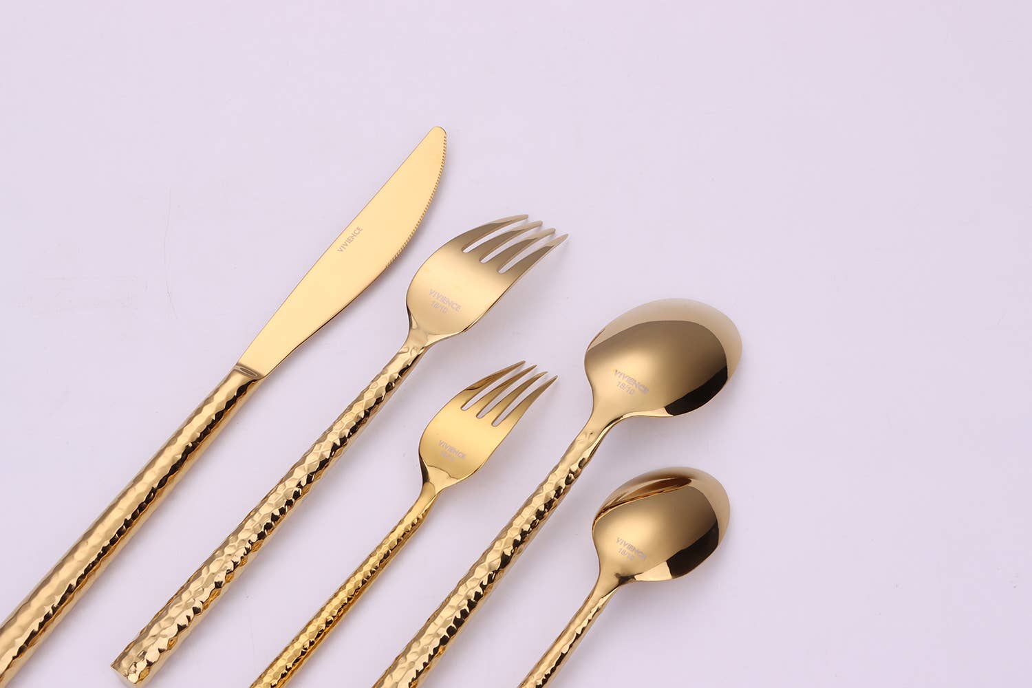 VIVIENCE - Venta al por mayor Conjunto de cubiertos - Juego de cubiertos Pexo de 20 piezas en acabado dorado para 4 personas4