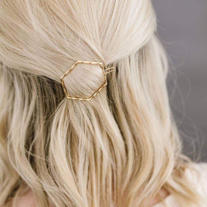 Shop ANDi - Wholesale Hair Clip - Women's - Gold Hexagon Clip