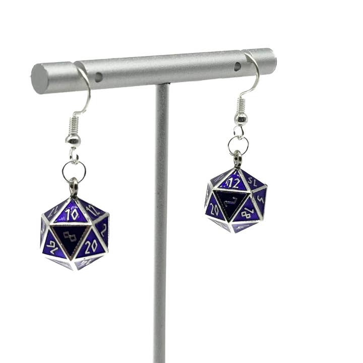 Norse Foundry - Wholesale Dangle Earrings - Doppelgänger - Ioun Stone D20 Dice Earrings by Norse Foundry