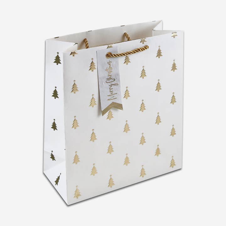 Gold Embossed Tree Medium Gift Bag for wholesale by Pigment Productions Ltd