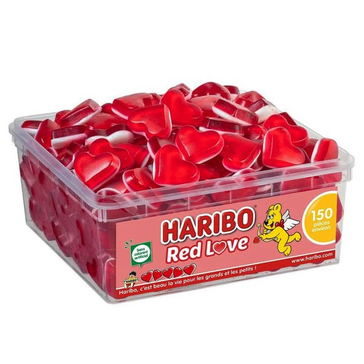 Haribo Red Love Box of 150 candies for wholesale by Amuse Bouche